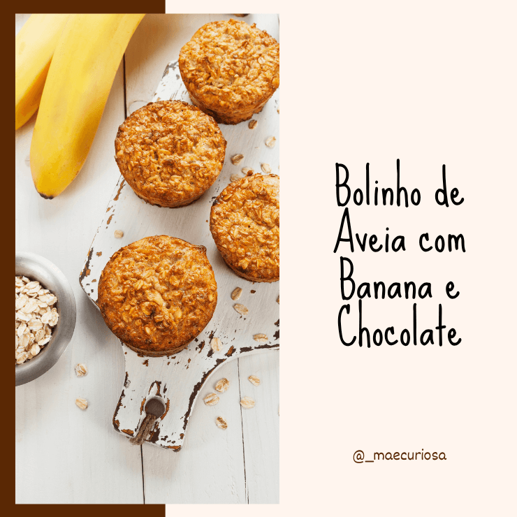 Bolinho de Aveia com Banana e Chocolate