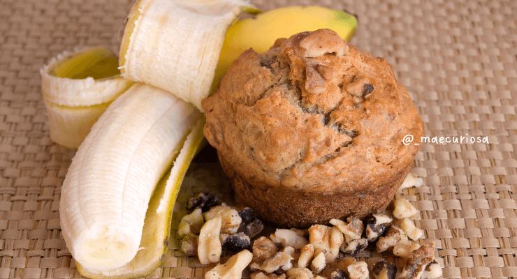 Ideias de Lanche para Escola: Muffins de Banana e Aveia